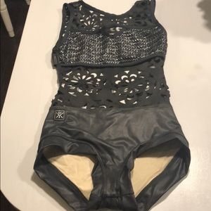 Black design dance Leotard